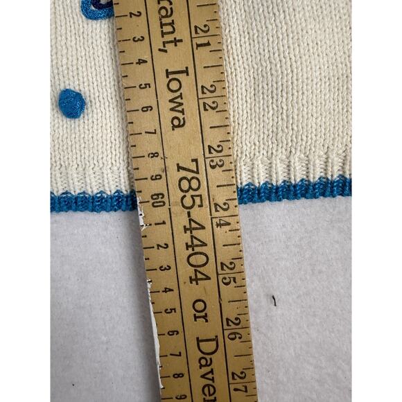 vtg Cardigan Sweater Embroidered Butterfly Short Sleeve Grandma Cottagecore - Picture 7 of 9